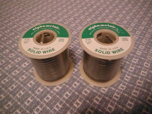 2 Two Rolls Aphametals General Purpose 1 lb  Spool 50/50 Solid Wire Solder .125