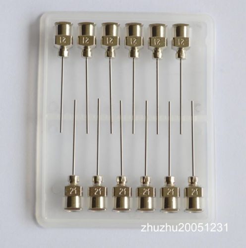1&#034; 21gauge blunt stainless steel dispensing syringe needle tips 36pcs for sale