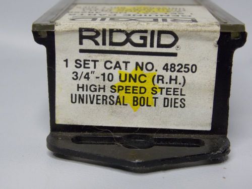 Ridgid 48250 3/4&#034;-10 unc bolt threading dies rh hs for universal heads - new for sale