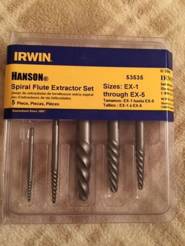 Irwin 53535 5 pc Easy Out Screw SPIRAL FLUTE Extractor Set New SEALED