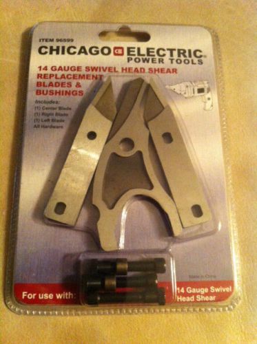 NEW CHICAGO ELECTRIC 14 gauge SWIVEL HEAD SHEAR REPLACEMENT BLADES &amp; BUSHINGS