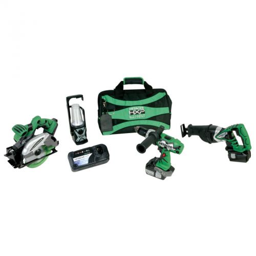 Hitachi kc18dbl 18-volt hxp 3.0 ah 4-tool lithium-ion power tool combo kit new for sale