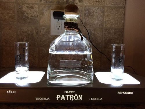 PATRON LED LIGHTED BAR SHELVES, 3 SECTION, LED Liquor Bottle Display Shelving