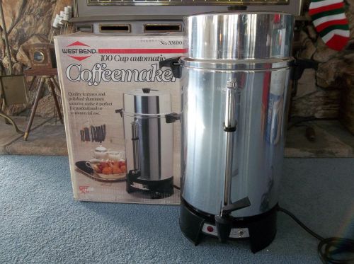 WEST BEND 33600 COMMERCIAL 100 CUP ELECTRIC PERCOLATOR COFFEE MAKER URN POT USA