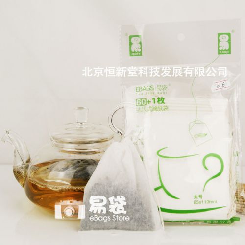 Fresh! 60+1pcs.(L) 8x11cm Empty Tea Bags, Sealed by String, Natural Bag for pot