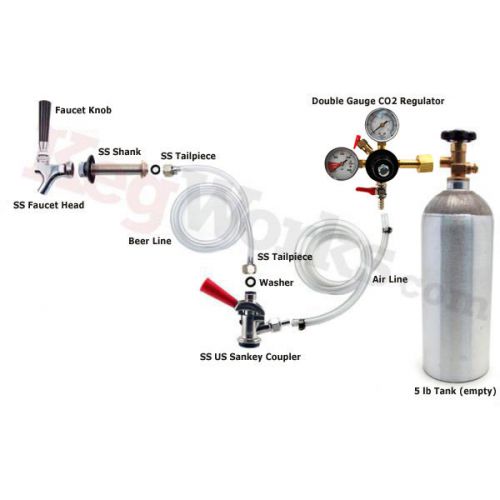 Single tap stainless steel conversion kit - make your own draft beer kegerator! for sale