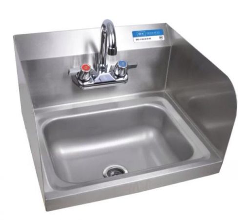 Commercial Kitchen Stainless Steel Wall-Mount Hand Sink with Side Splashes