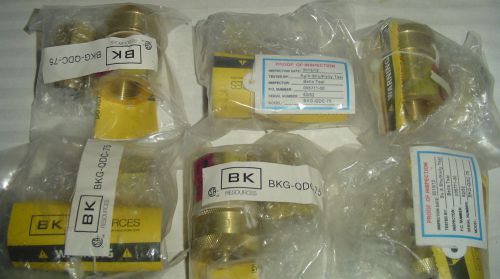 NEW~~QTY (6) BK BKG-QDC 75 Gas Quick Disconnects, 3/4? FPT