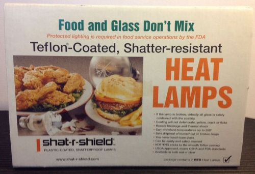 2) NEW SHAT-R-SHIELD 250BR40/RED HEAT LAMPS TEFLON COATED SHATTER RESISTANT LOT2
