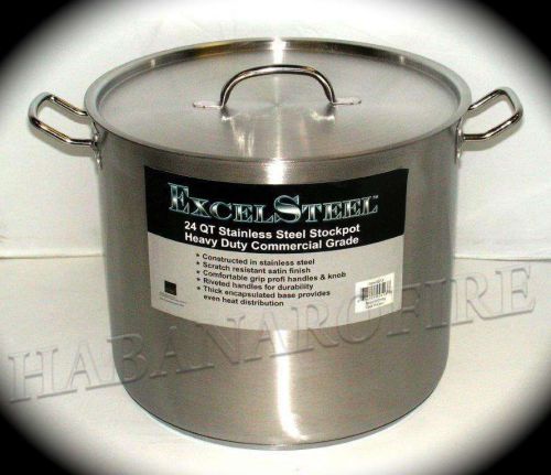 New Commercial Restaurant Quality Stainless Steel 24 Quart Stock Pot w/ Lid