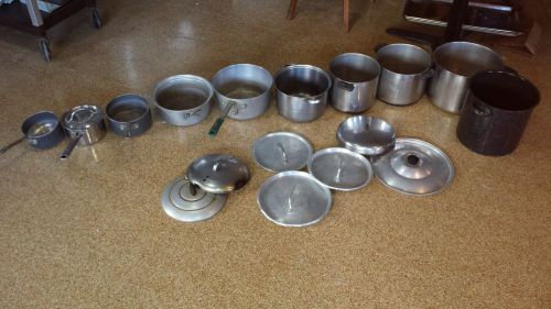 Lot of 10 Various Pots from Foreclosed Restaurant: Stock, Soup and Sauce Pots