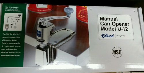 EDLUND U-12 COMMERCIAL MANUAL CAN OPENER RESTUARANT QUALITY