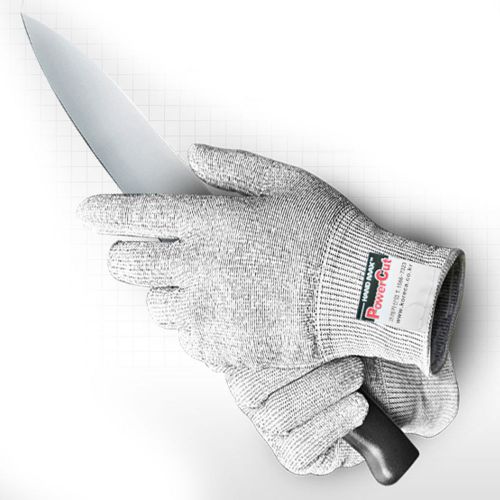 Handmax power cut v cut-resistant butcher knit slash safety work gloves large for sale