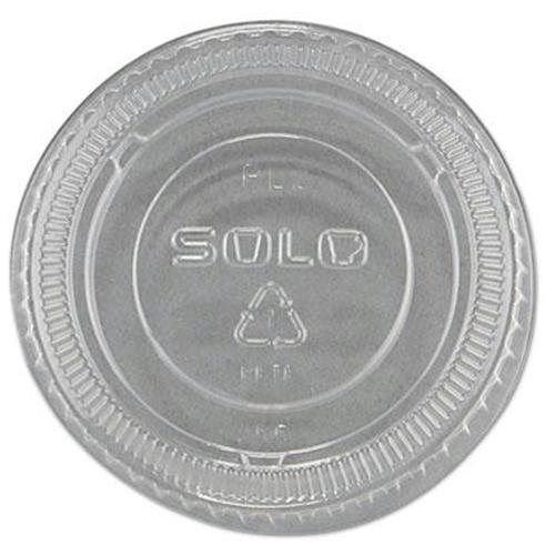 SOLO® Cup Company No-Slot Plastic Cup Lids, 1.5-3.5oz Cups, Clear, 100/Sleeve, 2