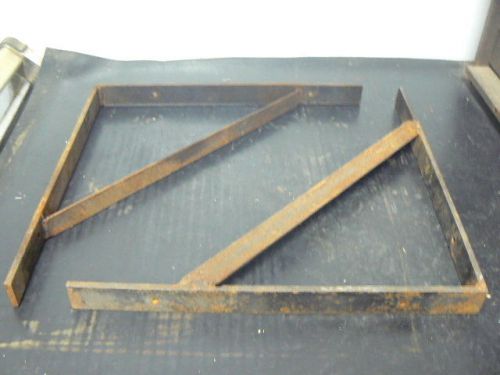 Pair heavy duty handmade welded angle iron steel shelf wall brackets, 15x15x1.25 for sale