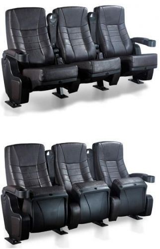 Lot of 6 chairs. New LEATHER-ETTE Home Theater Seating Rockers 2 rows of 3 seats