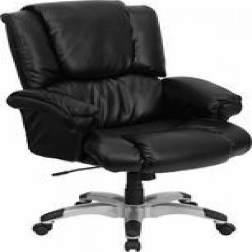 Flash furniture go-958-bk-gg high back black leather overstuffed executive offic for sale