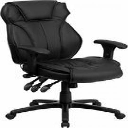 Flash furniture bt-9835h-gg high back black leather executive office chair with for sale
