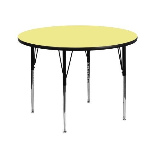 Flash furniture xu-a42-rnd-yel-t-a-gg 42&#039;&#039; round activity table with yellow ther for sale