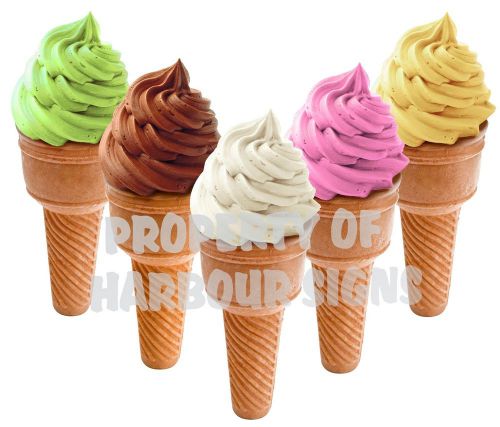 Ice Cream Decal 36&#034; Stand Cones Cart Concession Food Truck Restaurant Vinyl Sign