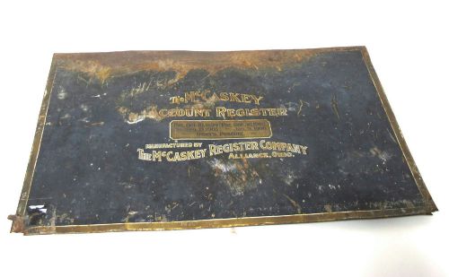 Vintage top to mccaskey account register ,pat1906 has 8 spring clips for sale