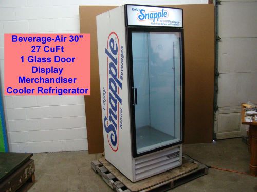 Beverage-air 30&#034; 27 cuft 1 glass door display merchandiser cooler refrigerator for sale