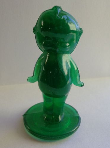 Early BOYD Green Slag glass Kewpie cupie  doll figurine Estate no mark