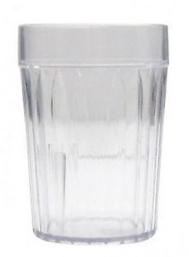Adcraft FLU-10 Clear Plastic Fluted Tumbler Cups 10 oz, 1 Dozen
