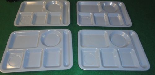 4 vintage blue texas ware cafeteria lunch trays in very good condition for sale