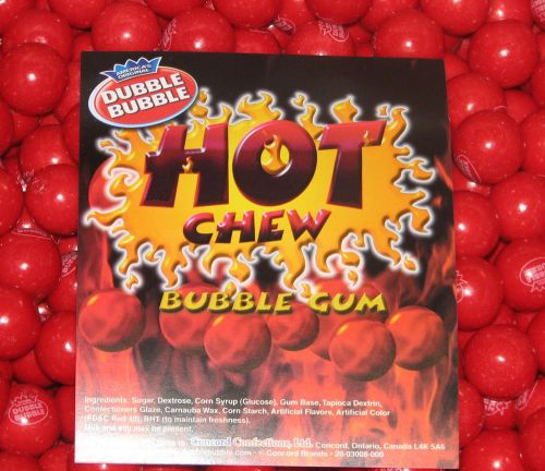 Dubble Bubble  Hot Cinnamon 1 pound  bulk bag 1 inch gumballs Fresh