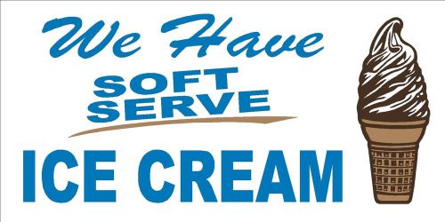 SOFT SERVE ICE CREAM 4x8&#039; Vinyl Banner, Concession Sign Trailer Stand
