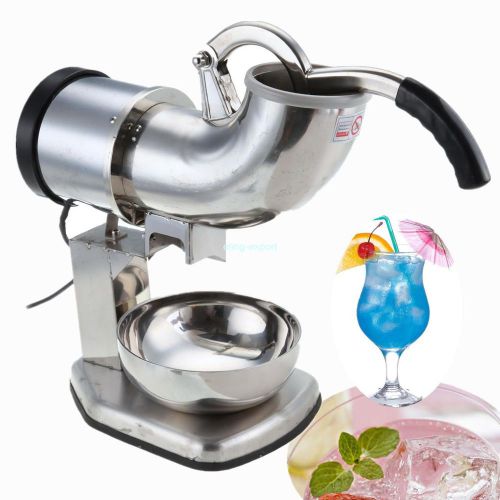 60Hz Electric Snow Cone Maker Shaved Ice Crusher Shaver Machine Stainless Xmas