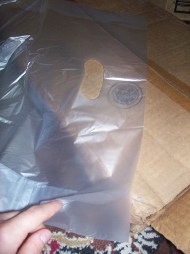 500 Clear 17&#034; x 24&#034; Handle Cut Out HD Poly Plastic Bags New Box Side Gusset