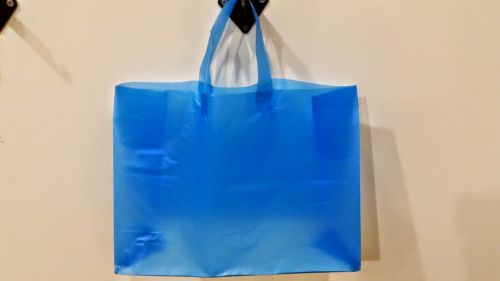 25pc 16x6x12 inch Frosty BLUE Color Plastic VOUGE Bag