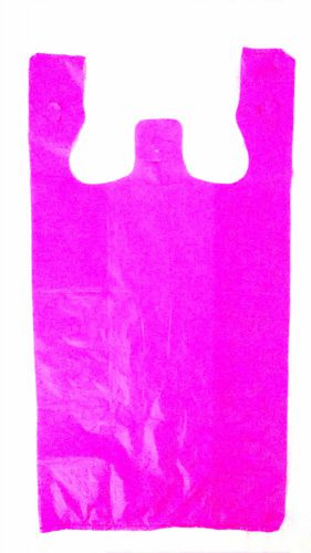 T Shirt Plastic Grocery / Shopping Bags Large 1/6 Hot Pink Print Large Bag