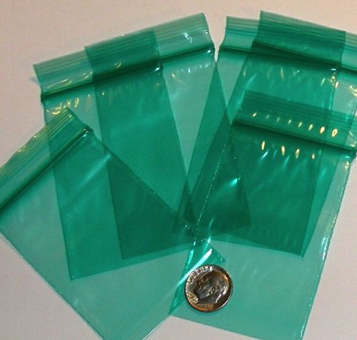 200 green baggies 2  x 3 in. small ziplock bags  2030 apple brand for sale