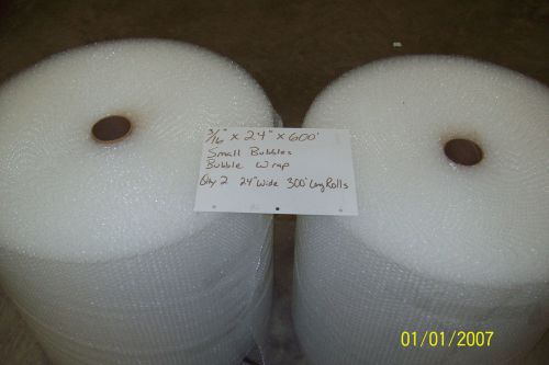 Bubble Wrap 3/16&#034; Small Bubbles x 24&#034; Wide x 600&#039; Long Roll Free Ship Perf 12&#034;