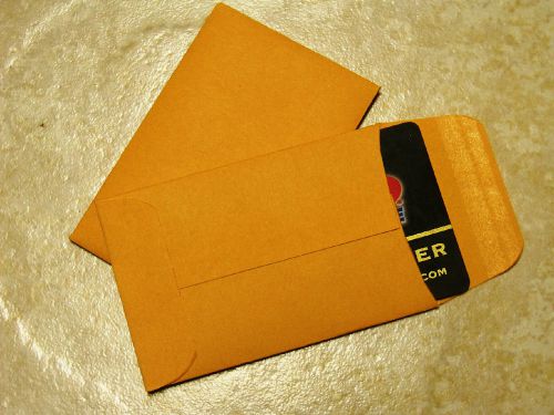 Pack of 50 NO. 1 MANILA COIN ENVELOPES - 2.25 x 3.5 inches - Credit Card Size