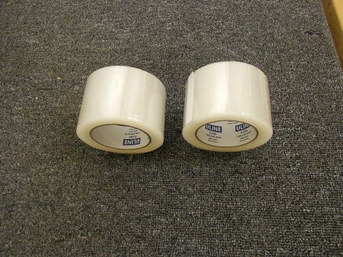 2 Rolls Uline Clear 3&#034; Industrial Shipping Tape  2.0 Mil