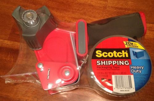 Scotch Shipping Packaging Tape with Heavy Duty Dispenser 43.7 Y of tape , NEW