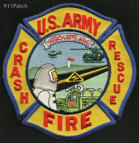 MASSACHUSETTS - ARNG ARMY AIR NATIONAL GUARD RESCUE FIRE DEPT FIREFIGHTER PATCH