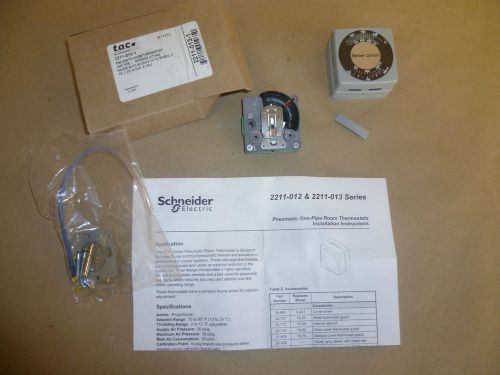 T.A.C. SCHNEIDER ELECTRIC # 2211-013 PNEUMATIC ROOM THERMOSTAT, ONE PIPE. NIB