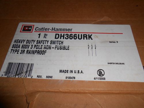 CUTLER HAMMER DH366URK SAFETY SWITCH 600 AMP 600 VOLT DISCONNECT