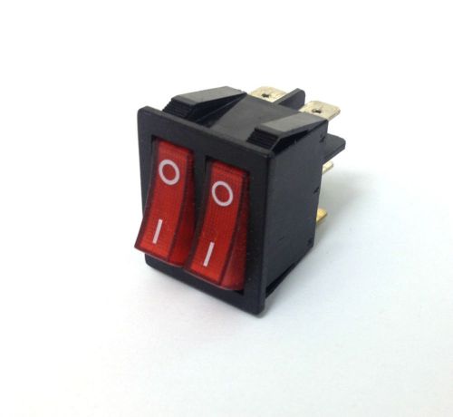 RED ILLUMINATED DOUBLE On Off Rocker Switch
