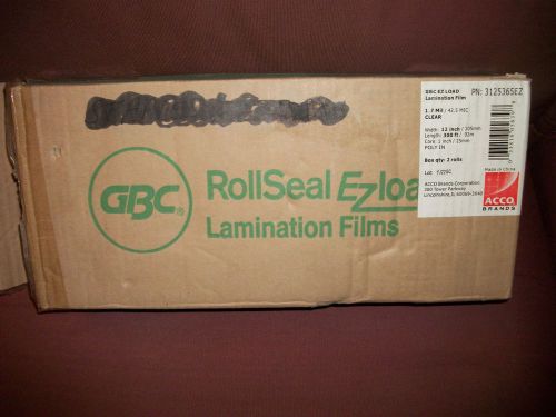 GBC Easy Load Lamination Film Pack of 2 Item GBC-3125365EZ 300ft x 12&#034; 1.7mil