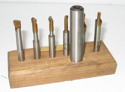 Set of 6 Milling Machine Cutter Tool Bits with 1/4&#034; to 1/2&#034; Adapter NEW Unused