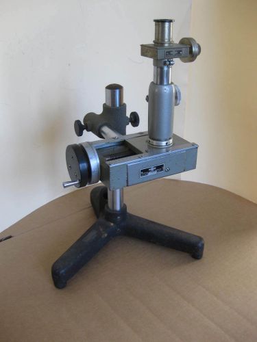 Vintage Gaertner Measuring Microscope w/ Stand &amp; 2 Micrometers: slide &amp; eyepiece