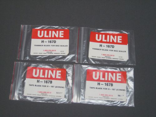 Lot of 4 ULINE H-167D Trimmer Blade &amp; H-167B Arrow Tape Blade