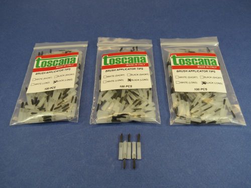 Dental brush applicators tips black long set /3 bag 300 pcs toscana original for sale