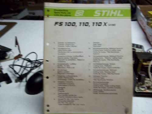 STIHL FS 100 110 110X SPARE PARTS MANUAL   36 PAGES